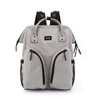 szary, pojemny plecak damski z poliestru zamykany suwakiem - himawari