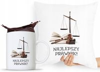 Zestaw Poduszka + Kubek Prezent Dla Prawnika Z Nadrukiem Ze Zdjęciem