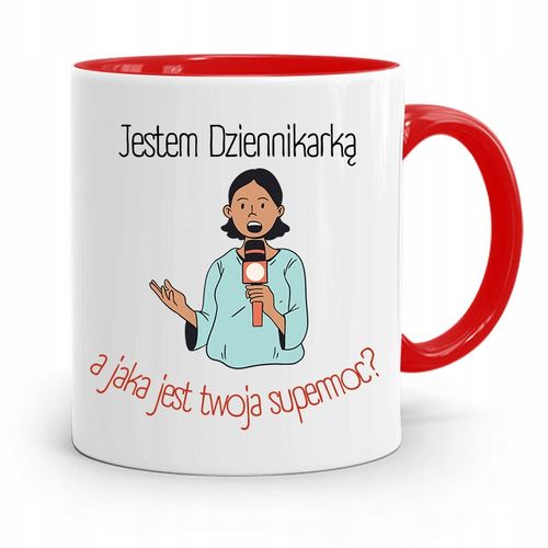 Kubek Czerwony Prezent Dla Dziennikarza Reportera Z Nadrukiem Ze Zdjęciem na Arena.pl