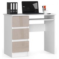 Biurko komputerowe, szuflady, lewe, ASTOR, 90x50x77 cappuccino | TYLETEGOTU