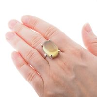 Pierścionek z owalnym Cytrynem w srebrze rodowanym