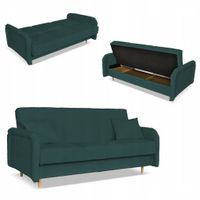 Kanapa sofa Merivo rozkładana wersalka f spania pojemnik Family zielona