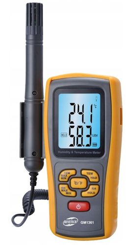 HIGROMETR MIERNIK WILGOTNOŚĆ TEMPERATURA POWIETRZA TERMOHIGROMETR BENETECH na Arena.pl