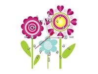 40X40CM ZEGAR KOLOROWE KWIATY OBRAZ