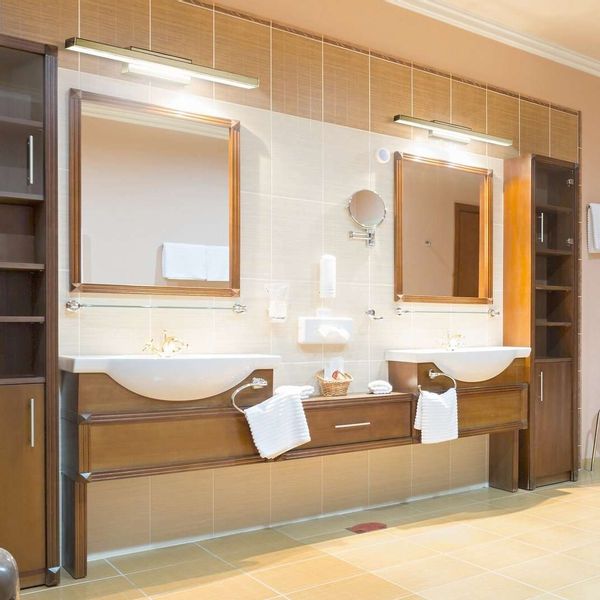 Łazienkowa LAMPA ścienna JOHN 5721 Rabalux metalowa OPRAWA kinkiet belka LED 12W 4000K IP44 brązowa biała zdjęcie 4