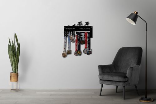 Wieszak na medale TRI twoje imię dowolny tekst 35.3 na Arena.pl
