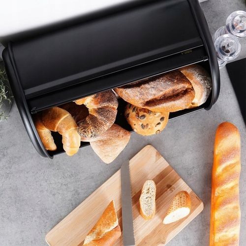 Duży CHLEBAK czarny metalowy pojemnik kuchenny na pieczywo chleb bułki na Arena.pl