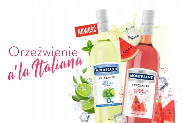 MONTE SANTI MOIJTO I WATERMELON FRIZZANTE WINO 0% 2 X 750ML zdjęcie 5