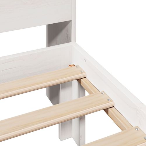 Łóżko z regałem, bez materaca, białe, 100x200 cm, sosnowe na Arena.pl