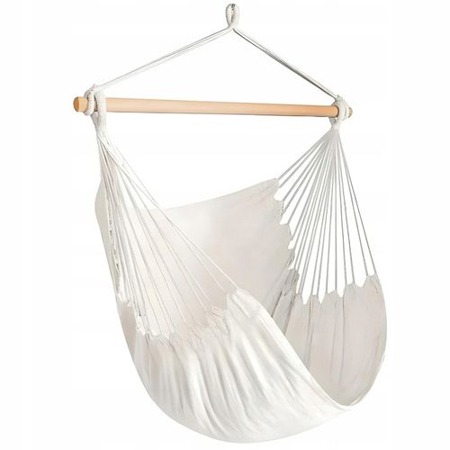 FOTEL WISZĄCY OGRODOWY BUJANY KOKON KRZESŁO BRAZYLIJSKIE HUŚTAWKA BOHO BEŻ na Arena.pl