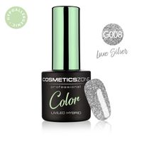 Cosmetics Zone Lakier hybrydowy hipoalergiczny srebrny brokat 7ml G008