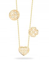 ZŁOTY NASZYJNIK CELEBRYTKA POTRÓJNY AŻUR 585