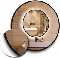 LUSTRO LED 110 W CZARNEJ RAMIE ALUMINIOWEJ BRAK ŁĄCZEŃ LOFT OKRĄGŁE LOFTOWE