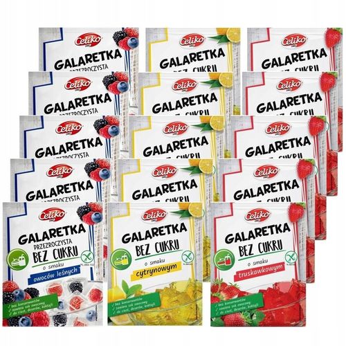 GALARETKA BEZ CUKRU CELIKO smak truskawkowa cytrynowa + owoce leśne na Arena.pl