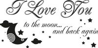 200 100CM NAKLEJKA I LOVE YOU TO THE MOON ŚCIENNY