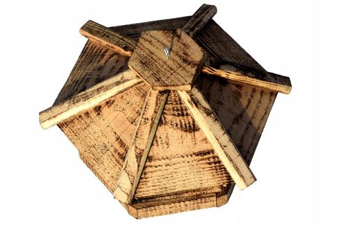 Domek dla ptaków sikorek KARMNIK z drewna OKRĄGŁY na Arena.pl