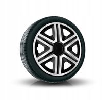 Komplet kołpaków Action Silver Black 15 cali