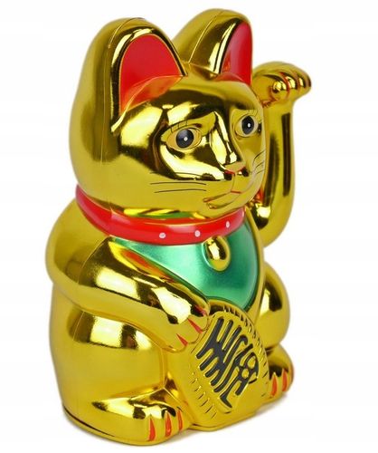 JAPOŃSKI KOT MANEKI-NEKO CHIŃSKI SZCZĘŚCIA FIGURKA KOTA RUCHOMA ŁAPKA na Arena.pl