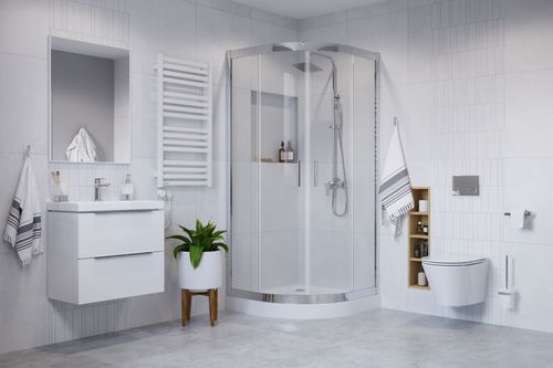 Sense Compact brodzik półokrągły 100x100 cm wysoki, biały połysk na Arena.pl