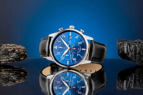zegarek męski giewont chronograph sapphire czarno niebieski gw5630-a3 na Arena.pl
