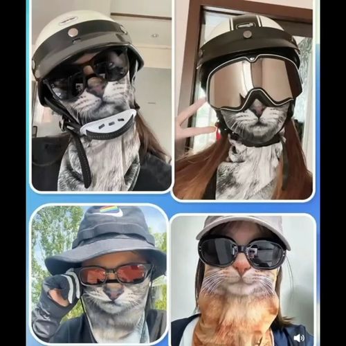 Komin Osłona na twarz i szyję przed Wiatrem Słońcem Mrozem- wzór Orange Cat na Arena.pl