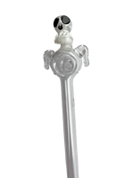 Długa Lufka z Grubego Szkła Szklana Fajeczka do Palenia z Motywem Czaszki