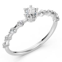 pierścionek z białego srebra 925 z diamentem (brylantem) 0,46 ct lab