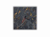 ZEGAR SZKLANY KWADRATOWY - Marmur szaro-złoty