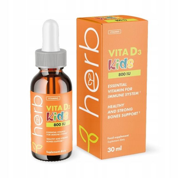 Witamina D3 800 IU dla dzieci 30 ml ODPORNOŚĆ Herb zdjęcie 1