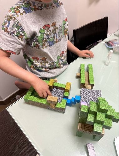 KLOCKI MAGNETYCZNE MINECRAFT KLOCKI SZEŚCIANY 100 KLOCKÓW + 1 FIGURKA MOCNE na Arena.pl