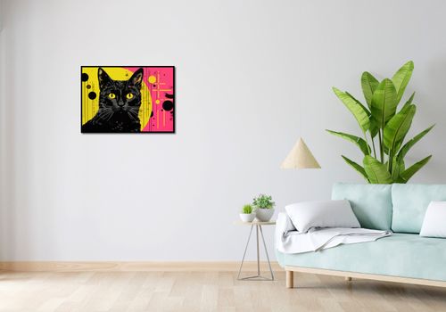 Plakat 70x50cm Neonowy Kocur na Arena.pl