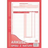 DRUK 341-1 ARKUSZ SPISU Z NATURY
