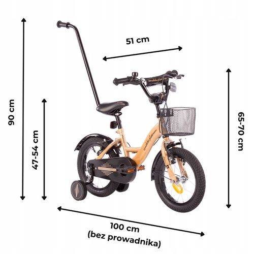 rower rowerek TOMABIKE 14 cali koszyk 2x V-BREAK prowadnik na Arena.pl