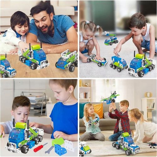 KLOCKI KONSTRUKCYJNE EDUKACYJNE CIĘŻARÓWKA SAMOLOT POJAZDY BUDOWLANE 18w1 na Arena.pl