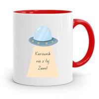 Kubek Czerwony Dla Kierownika Nie Z Tej Ziemi Z Nadrukiem Ze Zdjęciem