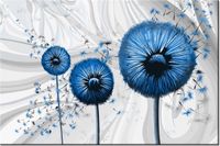 60CM 40CM OBRAZ ŚCIENNY NIEBIESKIE DMUCHAWCE 3 DRUK PŁÓTNO RAMA