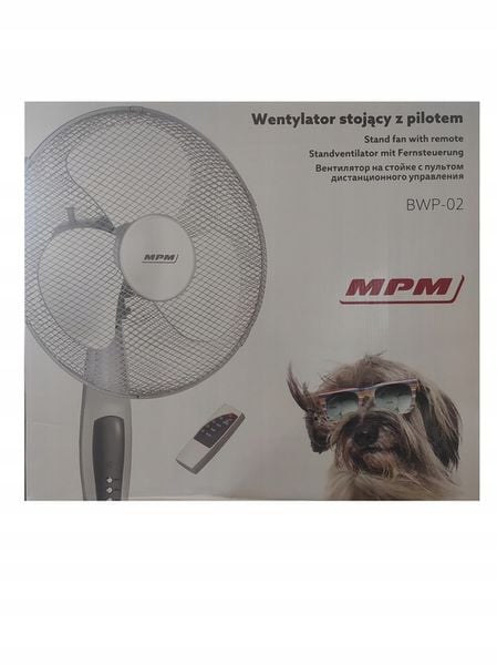 Wentylator stojący z pilotem wiatrak MPM BWP-02 biały zdjęcie 3
