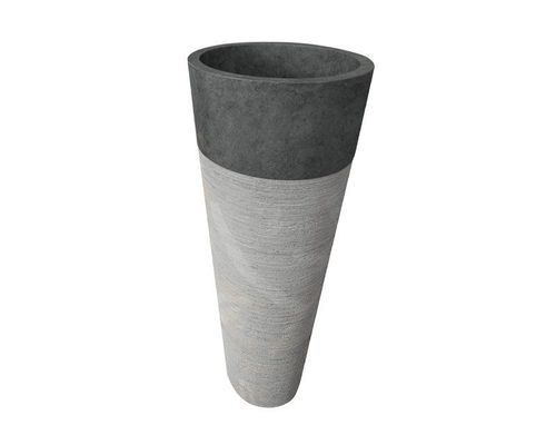 Wolnostojąca umywalka kamienna Pedestal Hammered Black na Arena.pl