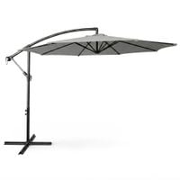 Parasol ogrodowy ASTER 245x300x300 solidny z wysięgnikiem jasnoszary