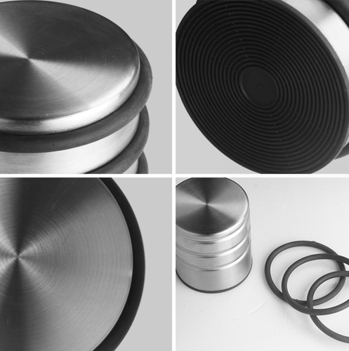 Wielofunkcyjny odbojnik wolnostojący stoper do drzwi srebrny uniwersalny na Arena.pl