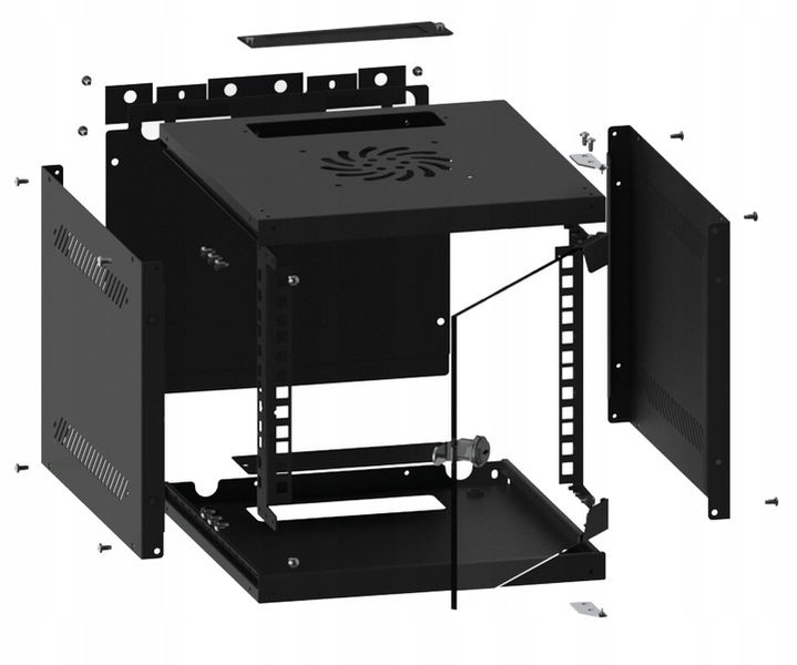 9U Szafa RACK wisząca 10" szary Lanberg zdjęcie 8