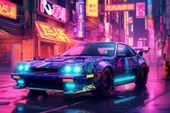 Plakat 60x40cm Nocny Rajd w Neo-Tokio