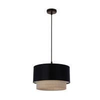 Sferia lampa wisząca czarny 1x60W E27 abażur czarny+beżowy