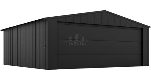 Garaż blaszany 6x5m brama segmentowa drzwi blacha na rąbek dach TS1089 na Arena.pl