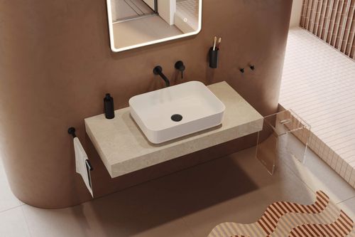 Cori 2.0 umywalka nablatowa 50x38 cm prostokątna, biały połysk na Arena.pl