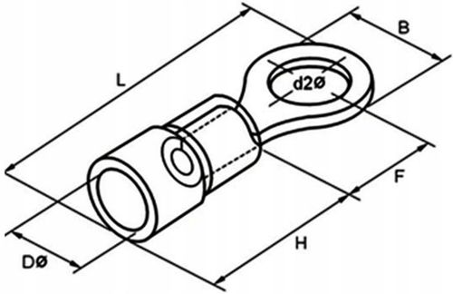 2x Konektor oczkowy czerwony 1/4 fi 10 AWG 16-22 na Arena.pl
