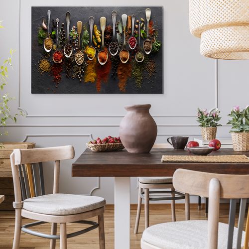 Obraz Na Płótnie Do Kuchni Jadalni Przyprawy Zioła Jedzenie 40cm x 30cm na Arena.pl