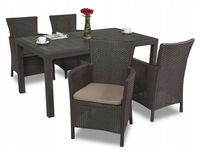 FOTEL OGRODOWY ALLIBERT KRZESŁO + PODUCHA BRĄZOWY