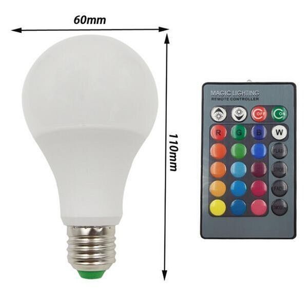 Wielobarwna Żarówka Diodowa Led Rgbw 12W/230V E27 16 Kolorów + Pilot zdjęcie 2