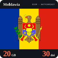 Karta eSIM Internet Mołdawia 20 GB na 30 dni - bez rejestracji